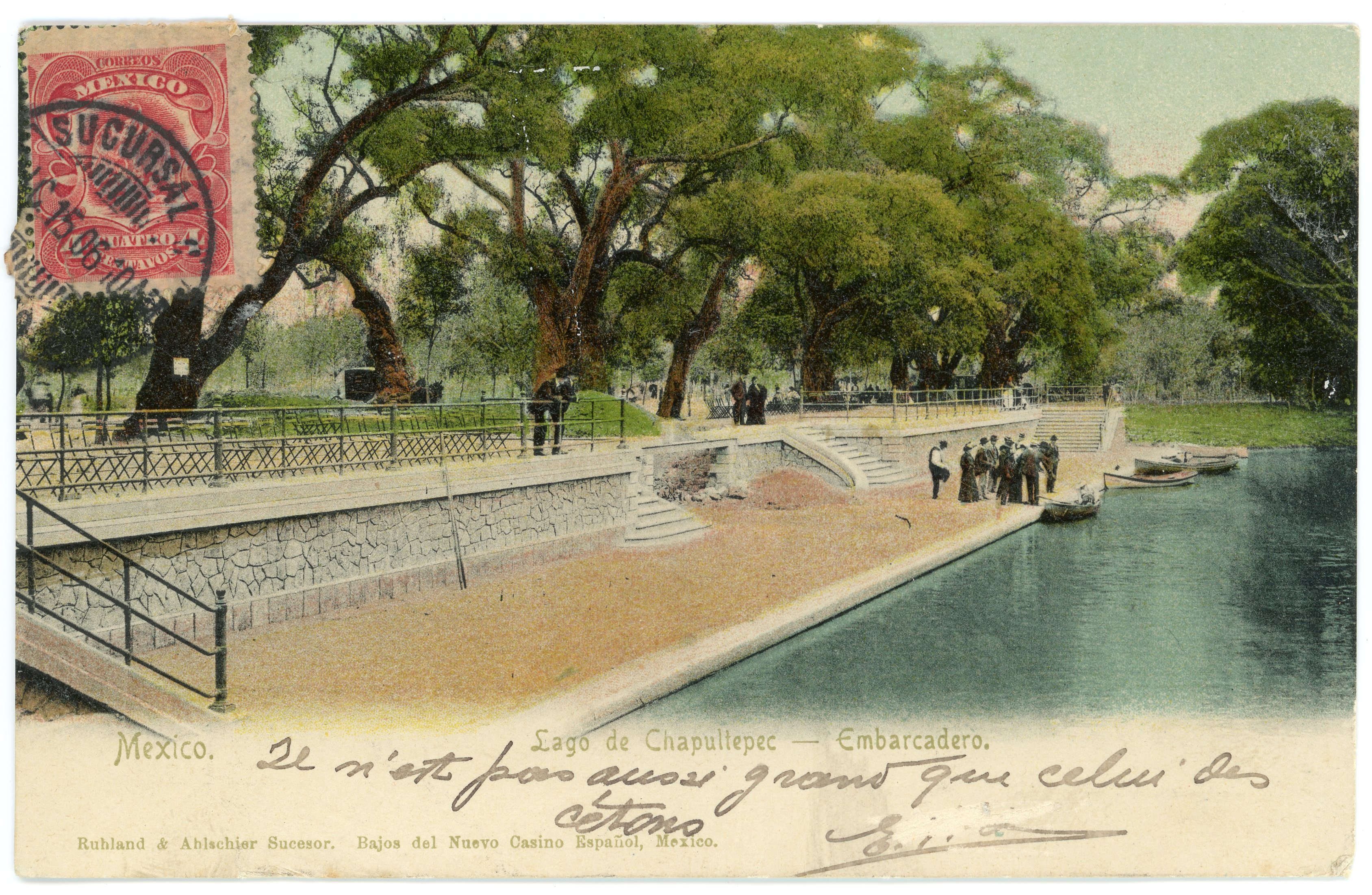 Mexico. Lago de Chapultepec--Embarcadero.